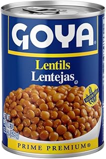 Goya Lentils, High in Fiber, Soups, Stews, Pantry Staple, 15.5 oz, 2-Pack