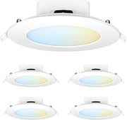 Feit Electric 6in LED Canless Recessed Downlights, 75W Eq, 5CCT, 4 Pack
