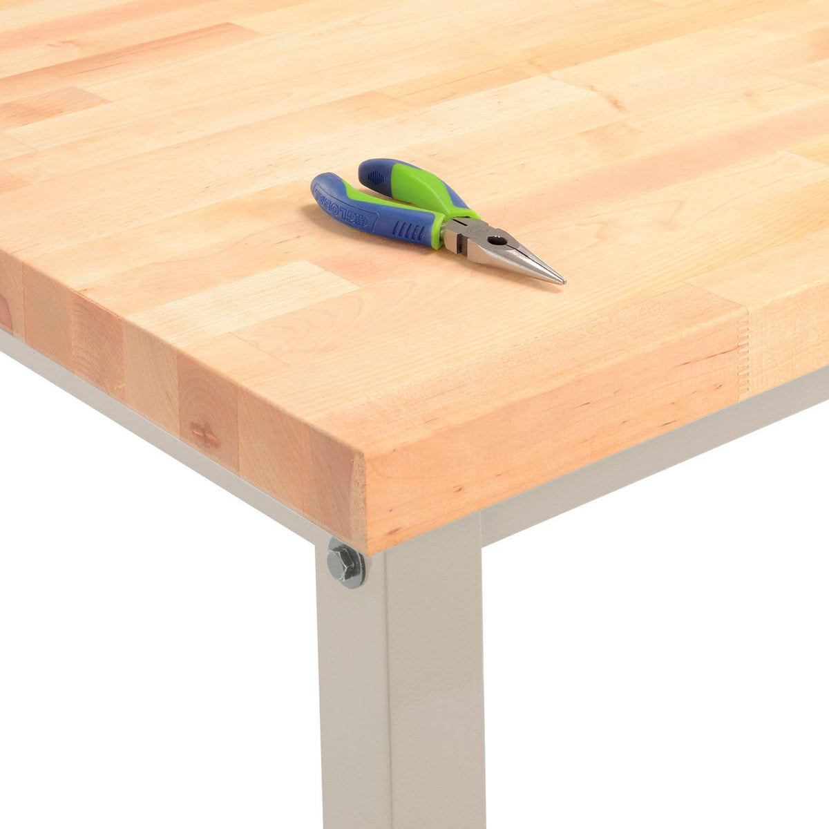 96" W x 36" D Adjustable Height Workbench by Global Industrial – 36"L x 96"W x 4.5"H, Steel, Tan, Model 318902TN