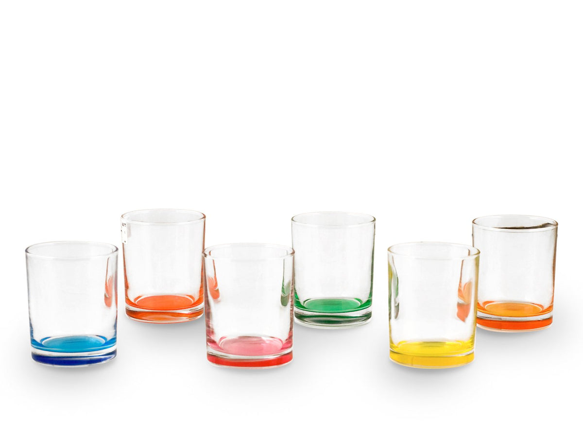 Swing Glass Glasses by Pasabahce – 6 Unità (Confezione da 1), 25 centiliters, Glass, Multi-coloured, Pack of 6