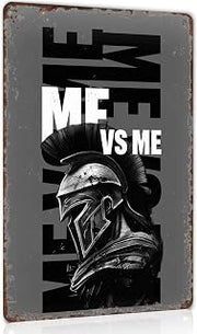 Spartan Warrior Metal Sign 8x12 Inch for Gym Wall Decor