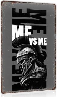 Spartan Warrior Metal Sign 8x12 Inch for Gym Wall Decor