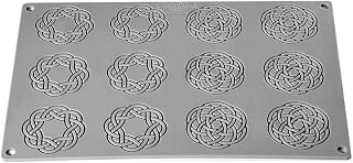 Pavoni GG073 Gourmand Silicone Mold for Making 6 + 6 Thin Edible Decorations 2.16 Inch Diameter x 0.08 Inch High