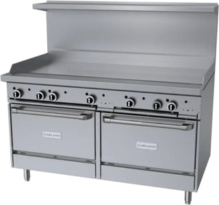 G Starfire Pro Series Gas Restaurant Range 60"W with 60" Griddle & (2) Standard Ovens by Garland – 3.9 cubic_feet, Model G60-G60RR