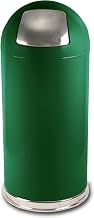 Witt Industries 15DTSGN Push Top Standard Receptacle, Steel, 15 gal, Spruce Green