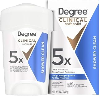 Degree Clinical Antiperspirant Deodorant Soft Solid, Shower Clean, 1.7 oz