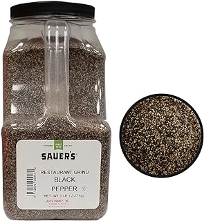 Sauer's Ground Black Pepper | Restaurant Table Grind | 5 Pound Canister | Foodservice