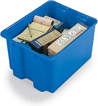 LewisBins Polylewton Polyethylene Tote, Blue, 19-1/2 X13X12-3/8" - Lot of 5