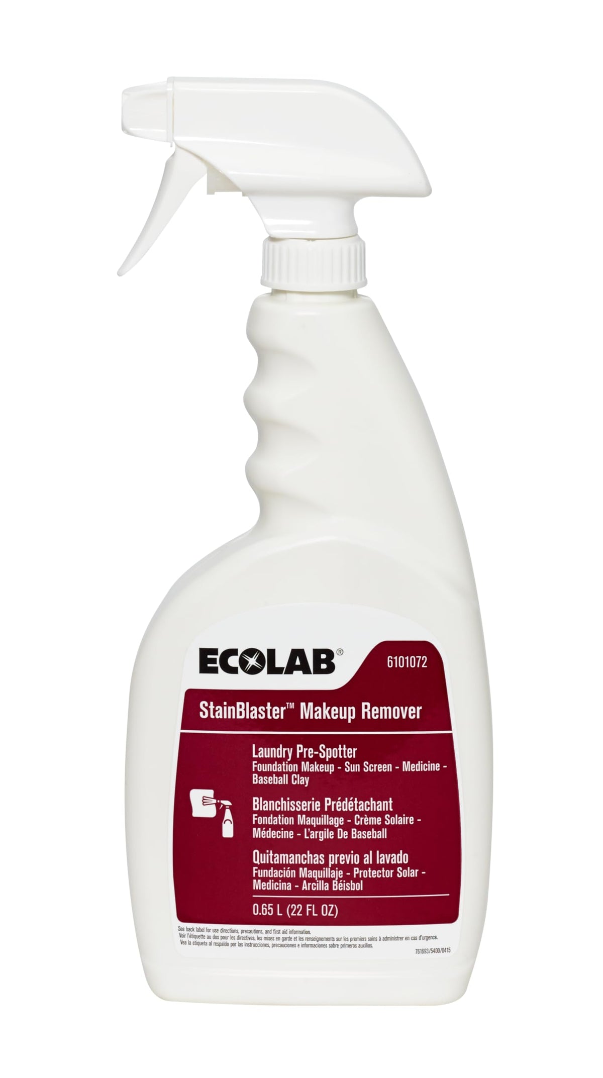 Stainblaster Makeup Remover Laundry Pre-spotter - 22 FL OZ by Ecolab – 22 Fl Oz (Pack of 1), Model 6125395