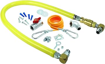 T&S Brass HG-4E-48SK Gas Hose with Quick Disconnect, 1-Inch Npt, 48-Inch Long, Installation Kit and Swivelink Fittings