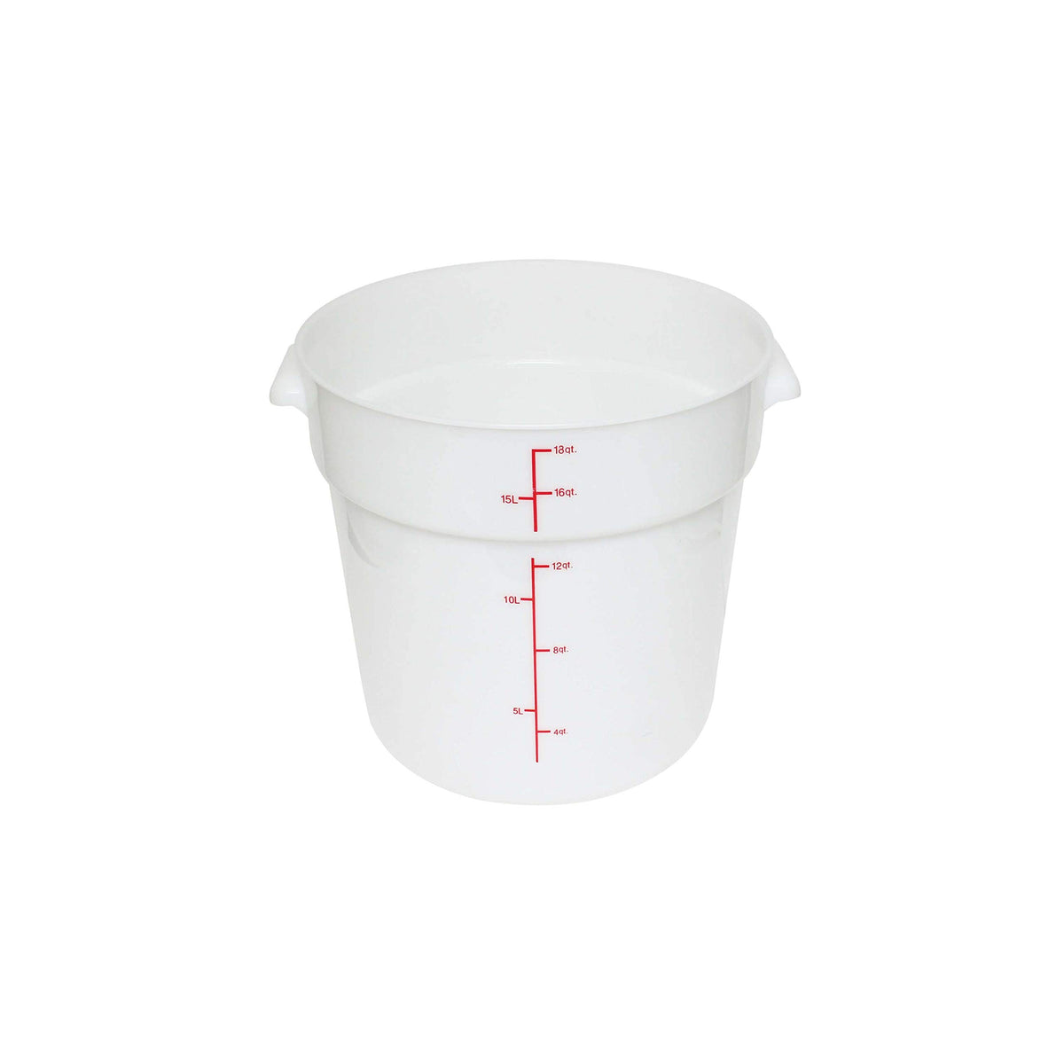 18 quart round food storage container by Thunder Group – 18.0 quarts, Polypropylene, White, Model PLRFT318PP