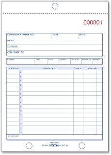 Rediform Sales Order Book, Manifold Cover, Carbonless Triplicate Forms, 5.5" x 8", 50 Numbered Sets (5L350)