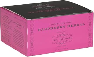 Harney & Sons Raspberry Herbal Tea Bags, 50 Count | Caffeine-free herbal tea with rosehips, hibiscus, orange peel and raspberry flavor.