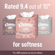 Ultra Soft Facial Tissues - Pack of 12 Cube Tissue Boxes by Kleenex – 1 Count (Pack of 12), Paper, Gold, Pack of 12, Model 3215922