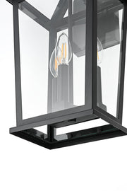 Berks Three Light Outdoor Wall Sconce Black by Lighting Design – Iron, Black, Model OD333W16BK