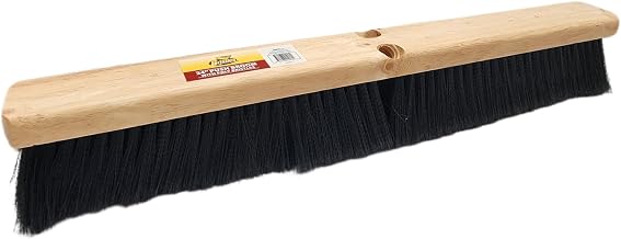 Janico 4024 Bristles 24 Inch Indoor Surface Push Broom with Polypropylene Bristles, Brown