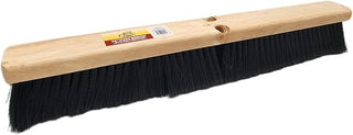 Janico 4024 Bristles 24 Inch Indoor Surface Push Broom with Polypropylene Bristles, Brown