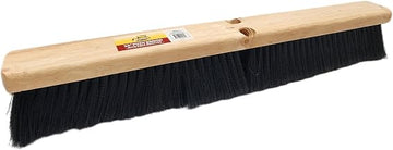 Janico 4024 Bristles 24 Inch Indoor Surface Push Broom with Polypropylene Bristles, Brown