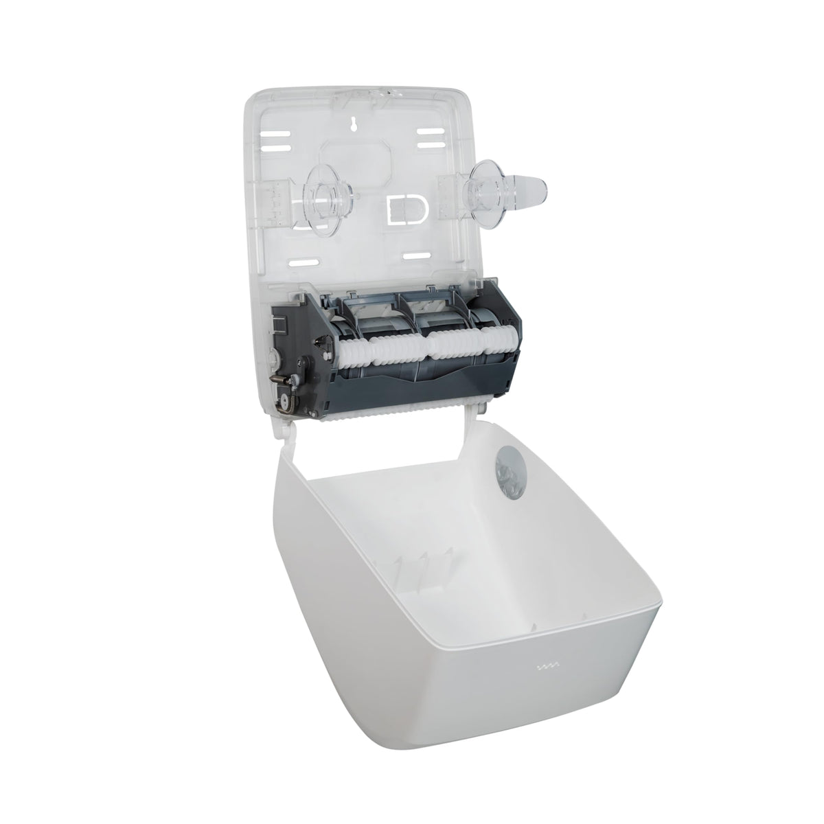 Timeless Hands-Free Mechanical Paper Towel Dispenser by San Jamar – Plastic, White, Model T7200WH