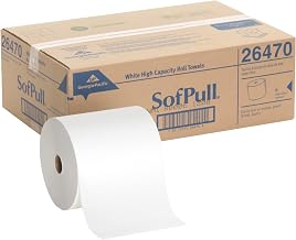 White Paper Towels Roll 7-7/8"W x 1000'L, 6 Rolls