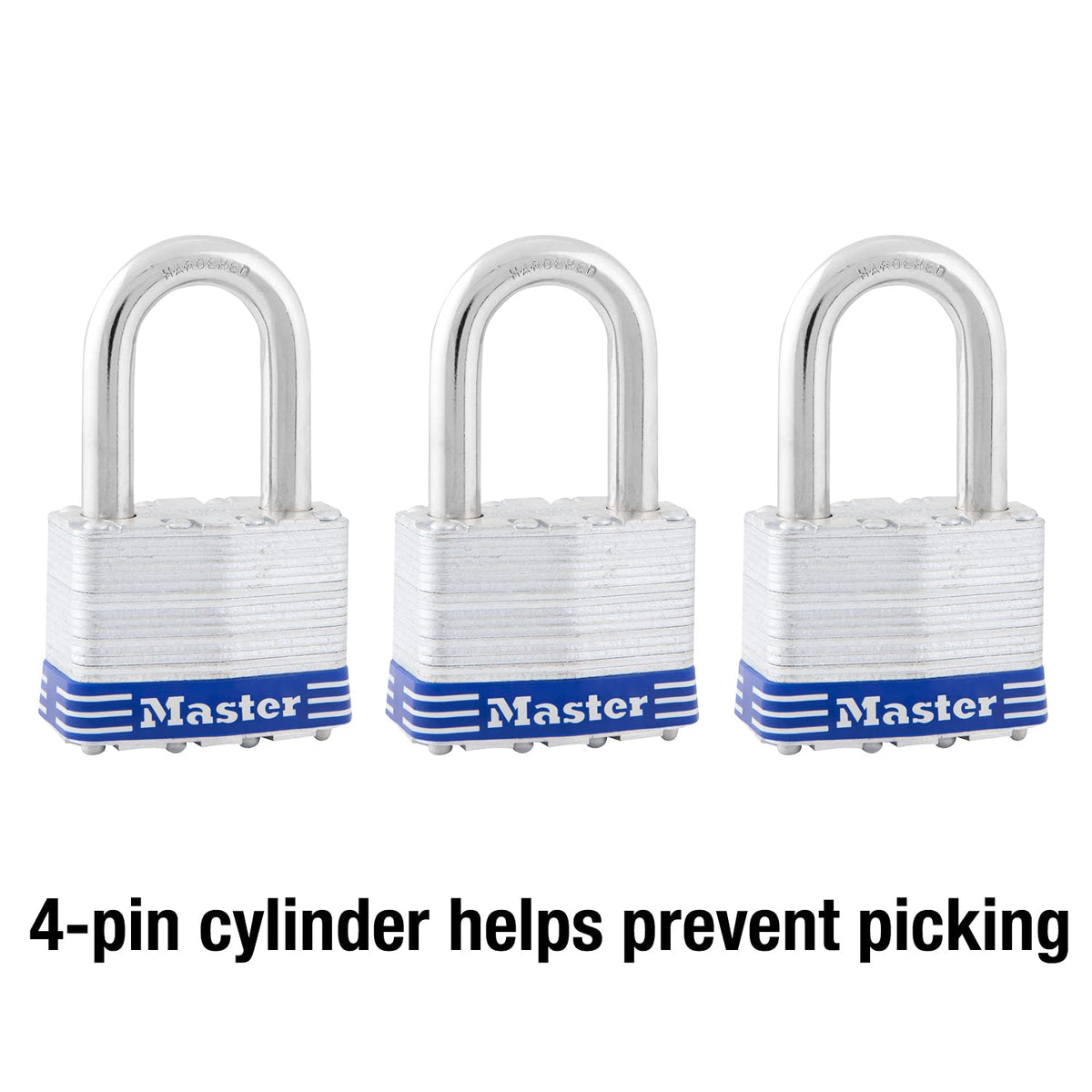 Master Lock 3 Pack / Silver / Industrial Keyed Padlocks