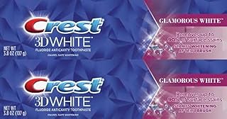Crest 3D Glamorous White Toothpaste, Enamel Safe Whitening, 3.8oz (107g) - Pack of 2