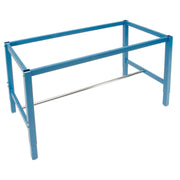 Adjustable Height Production Workbench by Global Industrial – 36"L x 60"W x 5"H, Maple, Blue, Model 606985BL