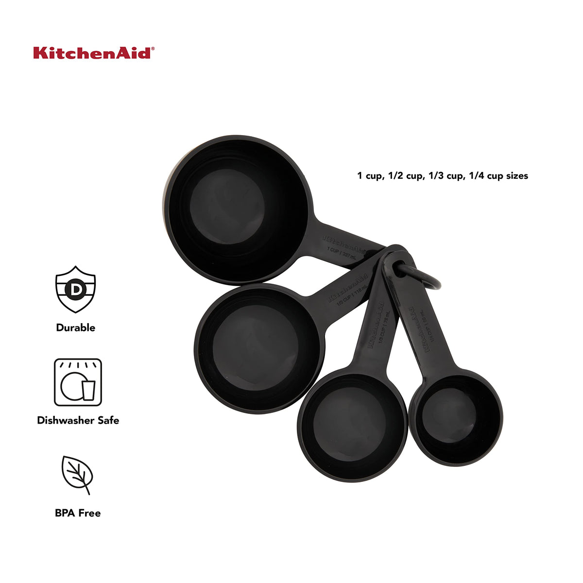 KitchenAid Black / 4-Piece / 8.0 ounces Cups