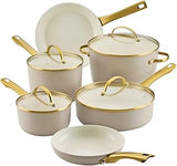 Farberware Forged Induction Ceramic Nonstick Cookware Set, 12-Piece, Taupe Pots & Pans