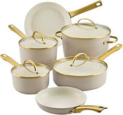 Farberware Forged Induction Ceramic Nonstick Cookware Set, 12-Piece, Taupe Pots & Pans