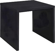 Furnifact Melamine Wood-Finish Square End Table with Engineered Core, Small Side Table for Living Room or Bedroom, Black