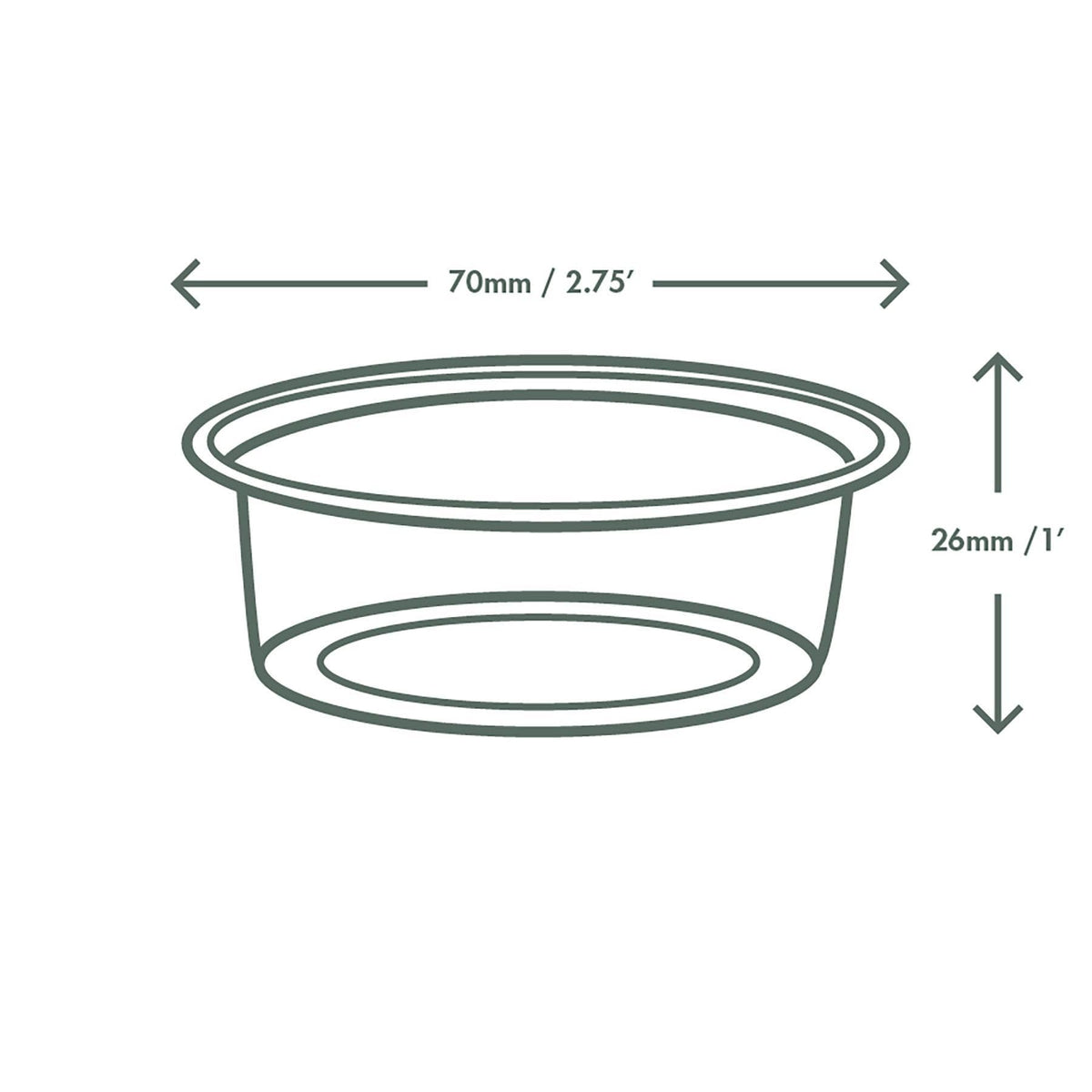 Clear PLA Plastic 2oz Containers by Vegware – 2oz, 2 ounces, PLA, Clear, Pack of 2000