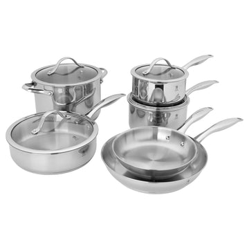 Aragon 10-pc Stainless Steel Cookware Set by HENCKELS – 10-pc, Stainless Steel, Pack of 10, Model 1030568