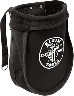 KLEIN TOOLS 51A Tool Pouch, Utility Pouch for Carrying Nuts and Bolts, with Interior Pocket, No. 10 Canvas, 9 x 3.5 x 10-Inch