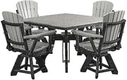 American Furniture Classics Model DS130LGB-K Five Piece Square Dining Height Dining Set in Light Grey with a Black Base, Made in the USA