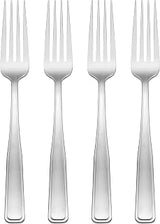 Oneida Reid Dinner Forks Silverware Set for 4, Flatware | satin finish | dishwasher safe | classic, everyday dining, cutlery set, utensil set, 8.07 inch length