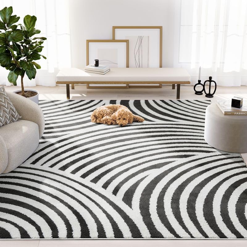 Abani 2x3 / Cream & Black / Modern Area Rugs