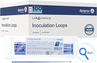 Dynarex LabChoice Flexible Inoculation Loops - 10µl - Disposable - Sterile High Impact Polystyrene Loops for Specimen Transfers - Blue - 100 Pouches per Case, 20 per Pouch
