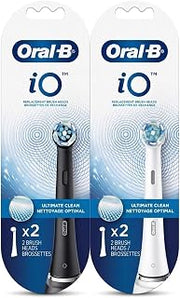Oral-B Ultimate Clean Brush Heads Black 2count & White 2count