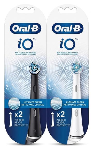 Brush Heads Black 2count & White 2count by Oral-B – 1 Count (Pack of 4), Black & White, Pack of 4, Model Ultimate Clean