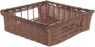 HUBERT Storage Basket Square Dark Brown - 18" L x 18" W x 5 1/2" H