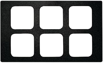 HUBERT Sixth Size Food Bar Tile Tray for Cold Foods Black Melamine - 21" L x 12 3/4" W