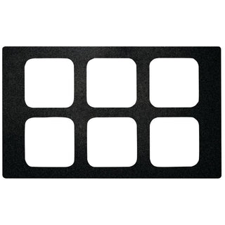 Sixth Size Food Bar Tile Tray for Cold Foods Black Melamine - 21" L x 12 3/4" W by HUBERT – Melamine, Black, Model H0065-BLACK