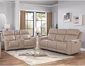 Riley Top Grain Italian Leather 2-piece Living Room Set