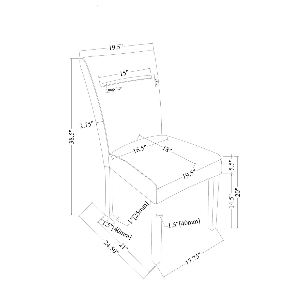 D2502 Black Dining Chair Set of by Global Furniture USA – Wood, Black, Model AMZ-D2502DC-BLK KIT OF 2