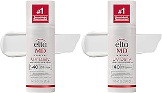 EltaMD UV Daily SPF 40 Face Sunscreen Moisturizer with Zinc Oxide, Daily Face Moisturizer with SPF, Sunscreen, For Dry Skin 1.7 oz Pump (Pack of 2)