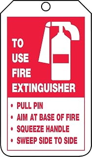 Accuform Signs TRS218CTP PF-Cardstock Staus Tag, Legend "Fire Extinguisher Instructions", 5.75" x 3.25", Red on Whte (Pack of 25)