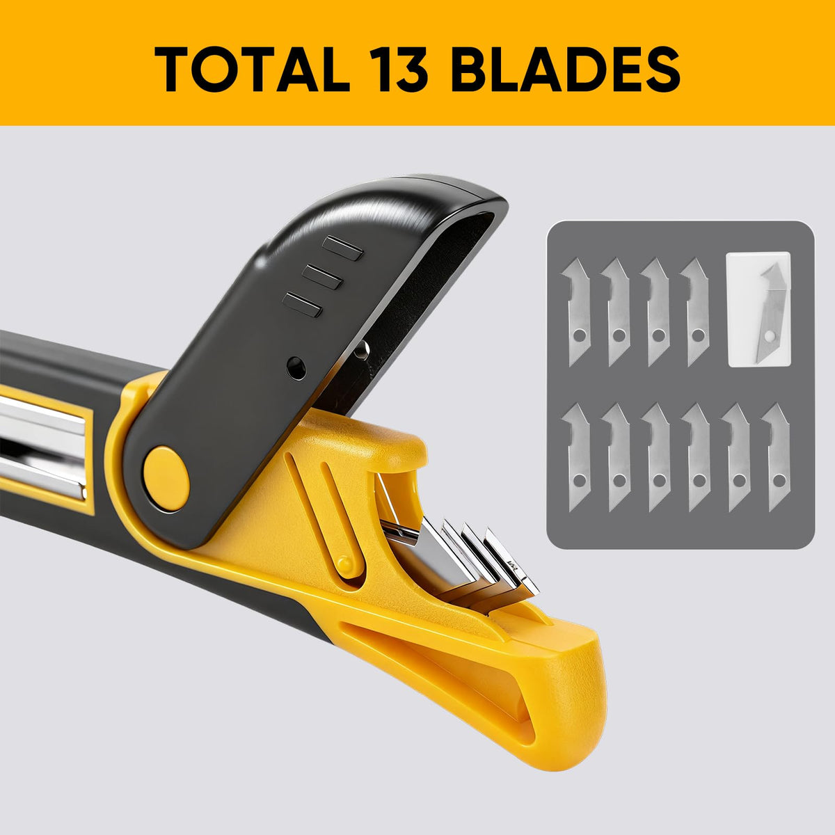 Plexiglass Cutter Acrylic Cutting Knife and 13 Pcs Blade Set by Steelite – SK5, Yellow, Model AZ6043