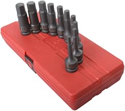 SUNEX TOOLS 2638 1/2-Inch Drive SAE Impact Hex Driver Set, 10 Piece