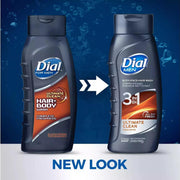 Men Ultimate Clean Hair Body Wash by Dial – 16 Fl Oz (Pack of 3), Pack of 4, Model 544337